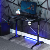 Panther Gaming Desk with Mousepad - Black