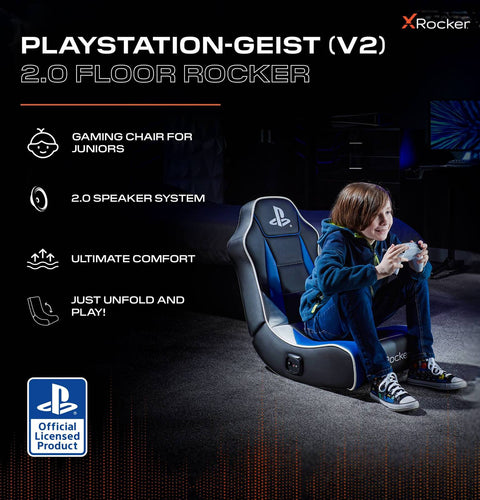 Officially Licensed Playstation™ Geist 2.0 Audio Gaming Chair for Kids - Black
