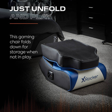 X rocker geist 2. 0 playstation | 2 zvočnika | zložljiv dizajn | belo-modra barva | gaming bodensessel 3 X rocker geist 2. 0 playstation zložen gaming bodensessel za lažje shranjevanje