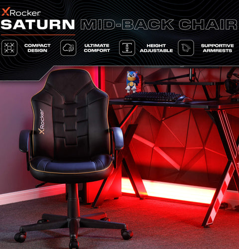 Saturn Ergonomic PC Office Gaming Chair - Black