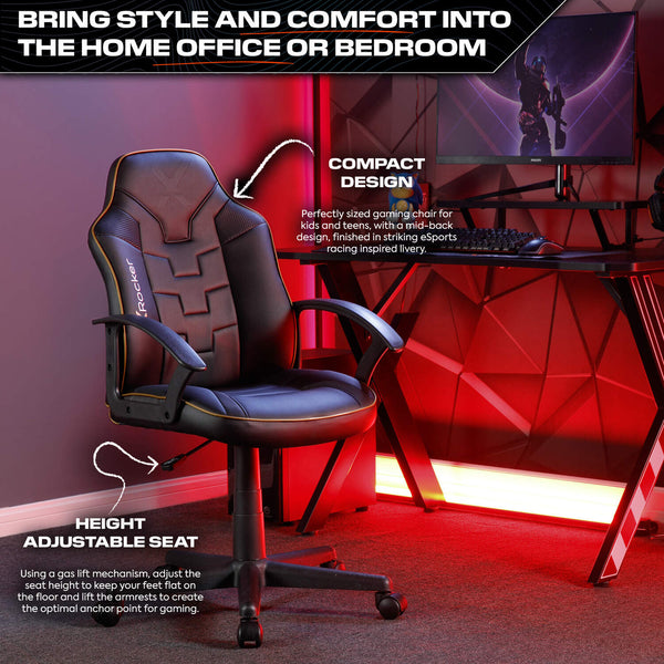 Saturn Ergonomic PC Office Gaming Chair - Black