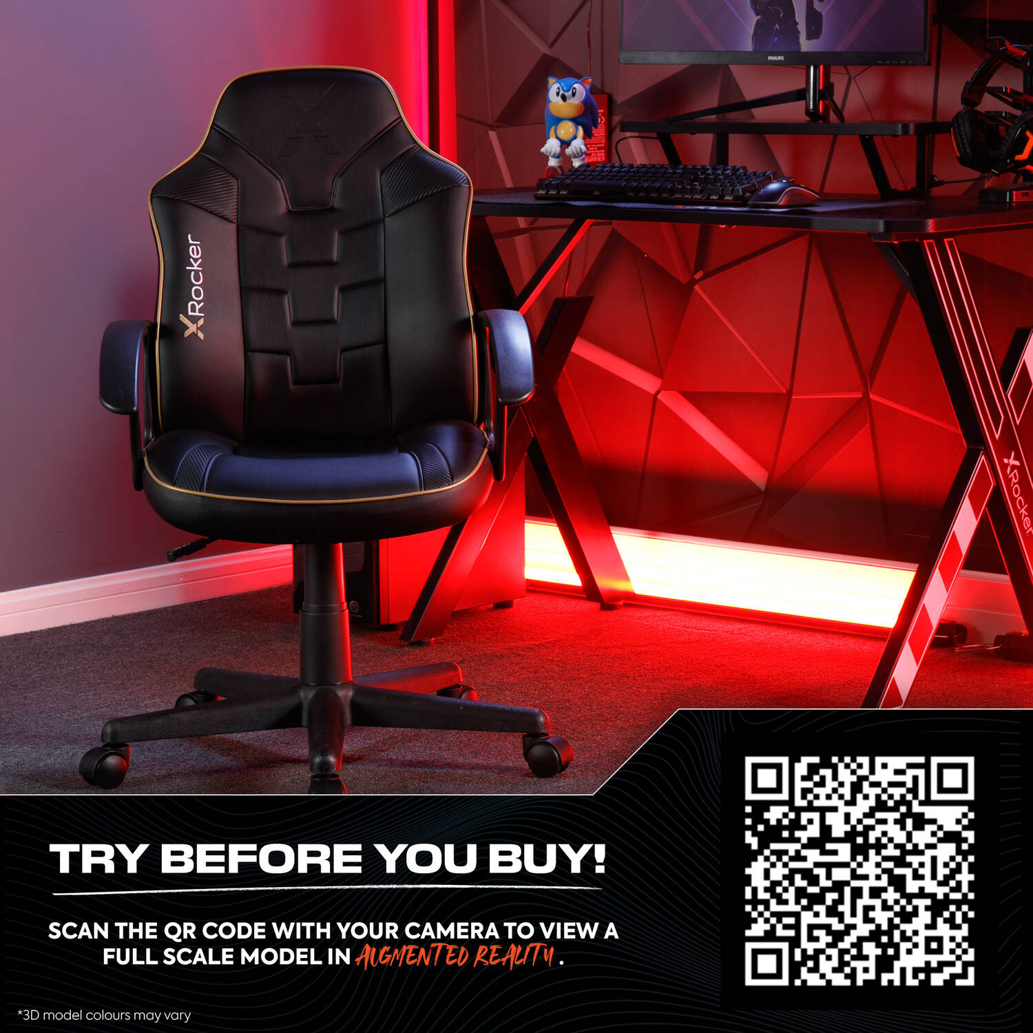 Saturn Ergonomic PC Office Gaming Chair - Black
