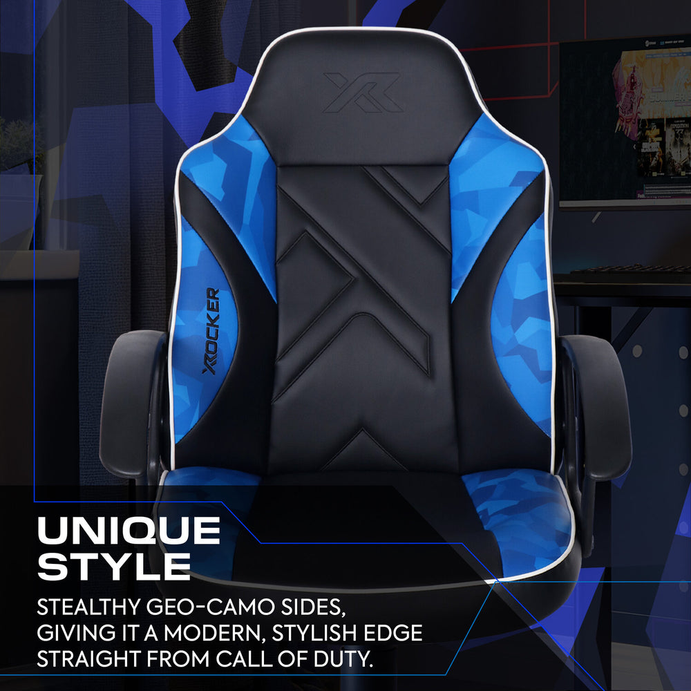 Saturn Ergonomic PC Office Gaming Chair - Blue Camo