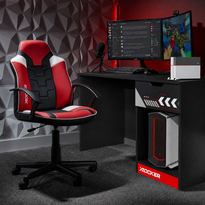 Saturn and Octane 110cm PC Gaming Chair and Desk Bundle - Red