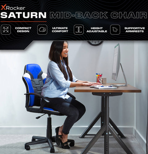 Saturn Ergonomic PC Office Gaming Chair - Blue