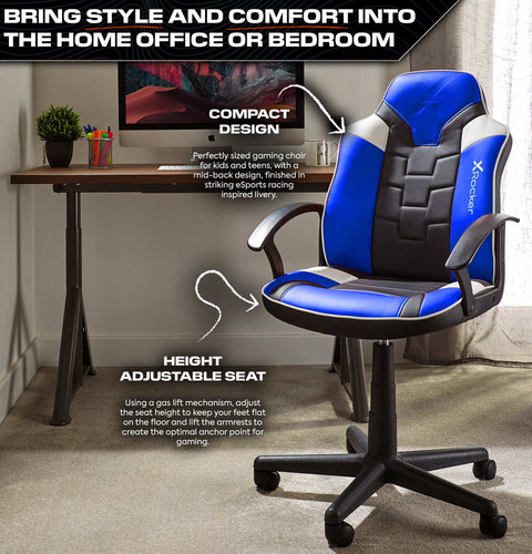 Saturn Ergonomic PC Office Gaming Chair - Blue