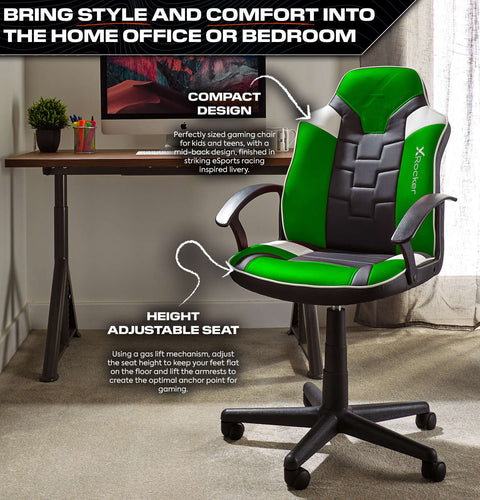Saturn Ergonomic PC Office Gaming Chair - Green