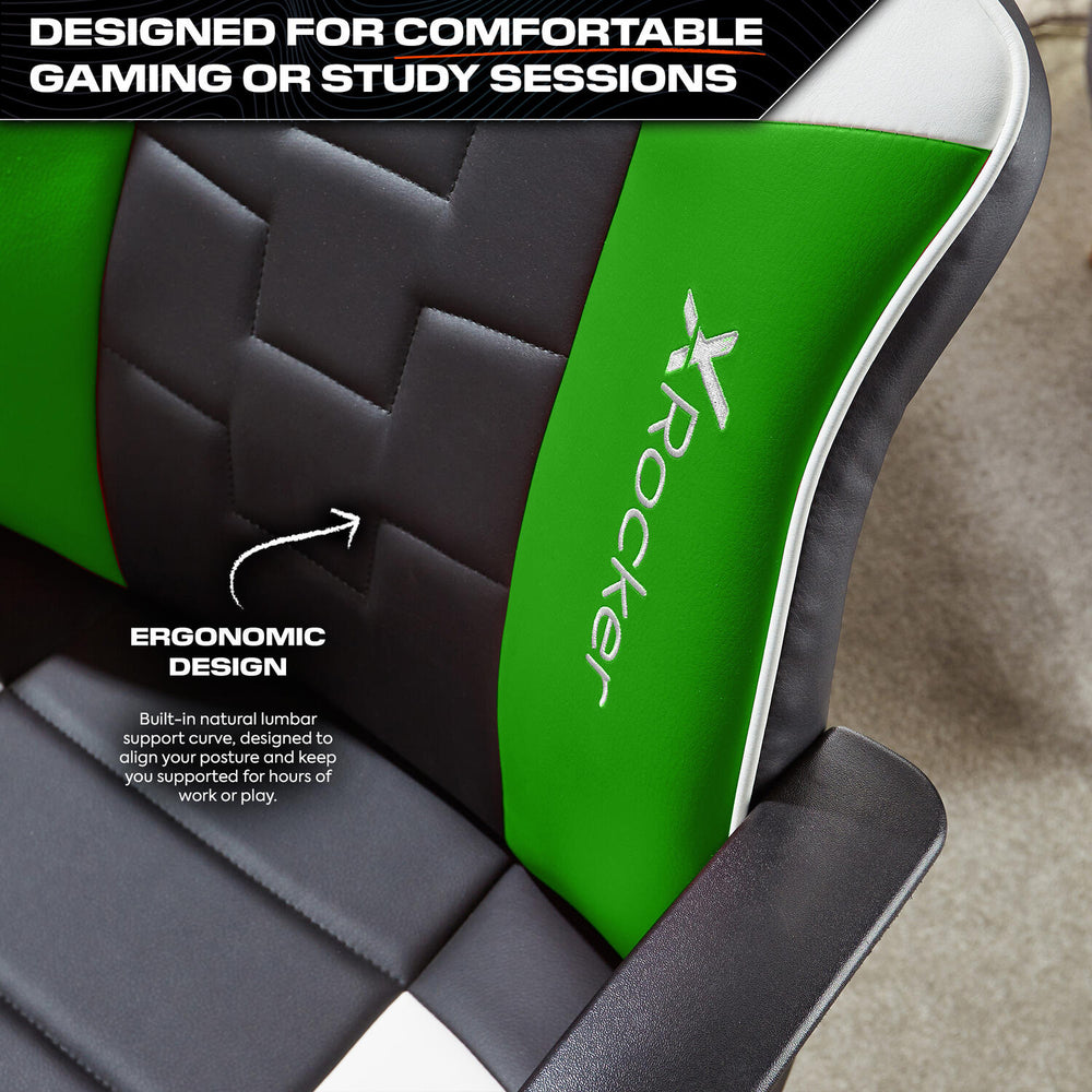 X Rocker Saturn Mid-Back Gaming Office Chair - Green