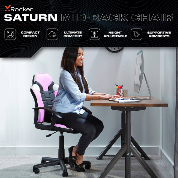 Saturn Ergonomic PC Office Gaming Chair - Pink