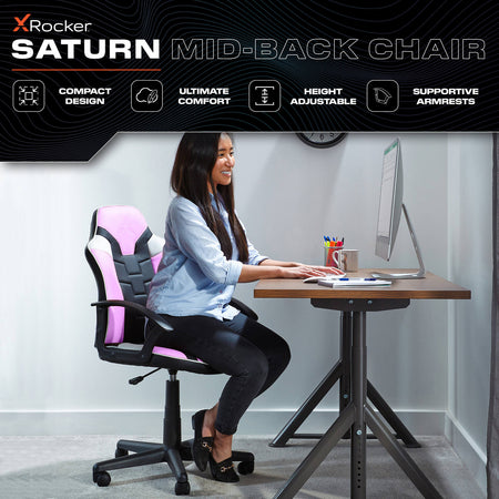 Saturn Mid-Back Office Chair - Pink