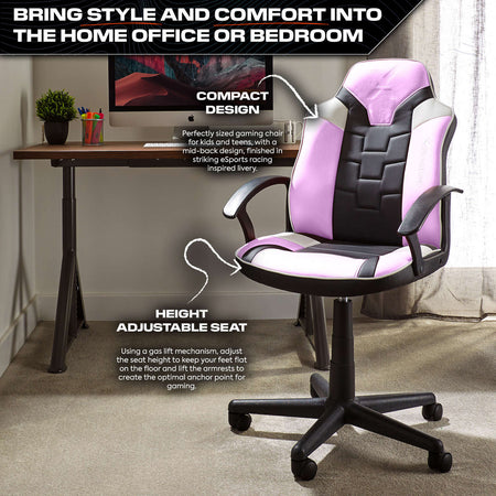 Saturn Mid-Back Office Chair - Pink