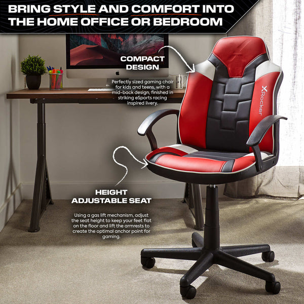 Saturn Ergonomic PC Office Gaming Chair - Red