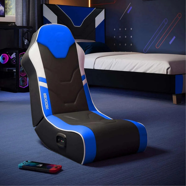 Shadow 2.0 Audio Floor Rocker Gaming Chair for Kids - Blue / Black