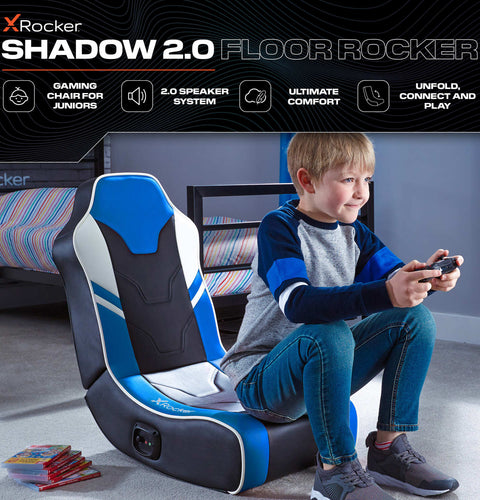 Shadow 2.0 Audio Floor Rocker Gaming Chair for Kids - Blue / Black