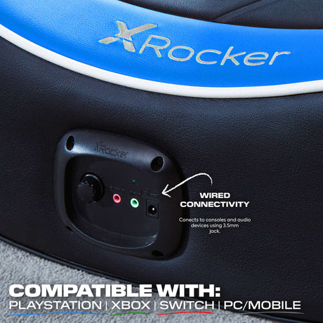 Shadow 2.0 Audio Floor Rocker Gaming Chair for Kids - Blue / Black