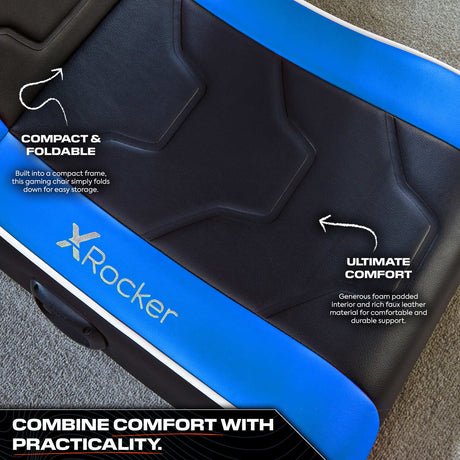 Shadow 2.0 Audio Floor Rocker Gaming Chair for Kids - Blue / Black