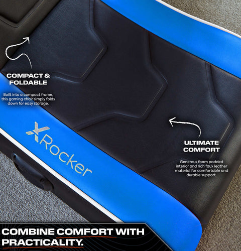 Shadow 2.0 Audio Floor Rocker Gaming Chair for Kids - Blue / Black