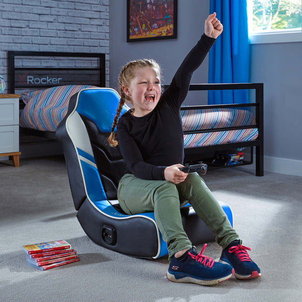 Shadow 2.0 Audio Floor Rocker Gaming Chair for Kids - Blue / Black