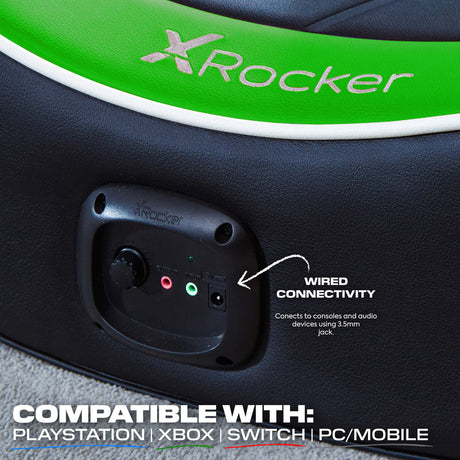 Shadow 2.0 Audio Floor Rocker Gaming Chair for Kids - Green / Black