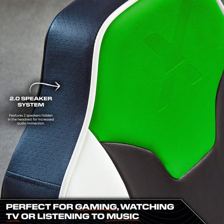Shadow 2.0 Audio Floor Rocker Gaming Chair for Kids - Green / Black