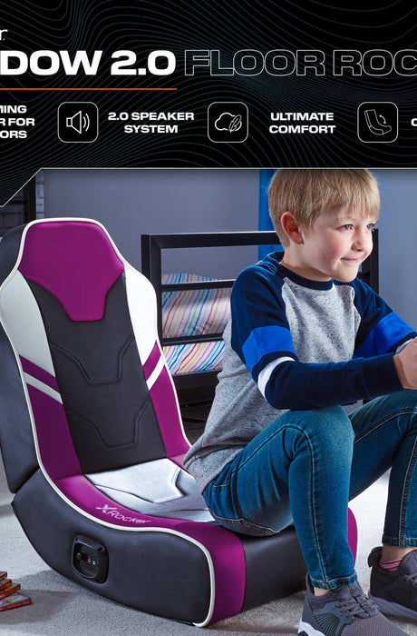 Shadow 2.0 Audio Floor Rocker Gaming Chair for Kids - Purple / Black