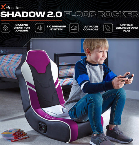 Shadow 2.0 Audio Floor Rocker Gaming Chair for Kids - Purple / Black