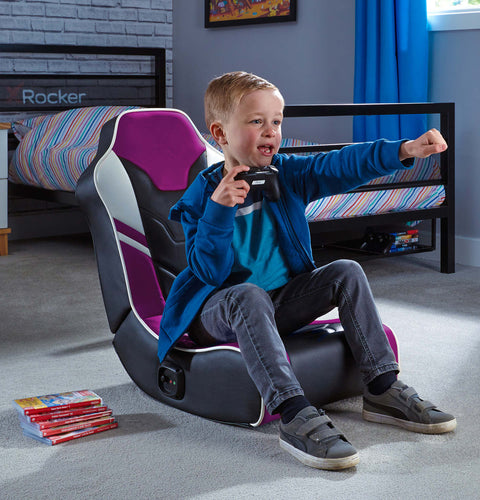 Shadow 2.0 Audio Floor Rocker Gaming Chair for Kids - Purple / Black