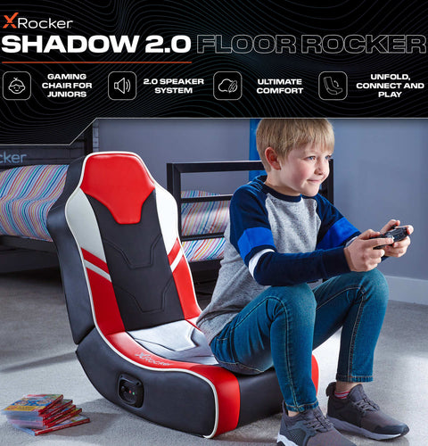 Shadow 2.0 Audio Floor Rocker Gaming Chair for Kids - Red / Black