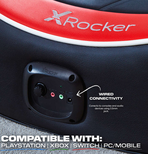 Shadow 2.0 Audio Floor Rocker Gaming Chair for Kids - Red / Black