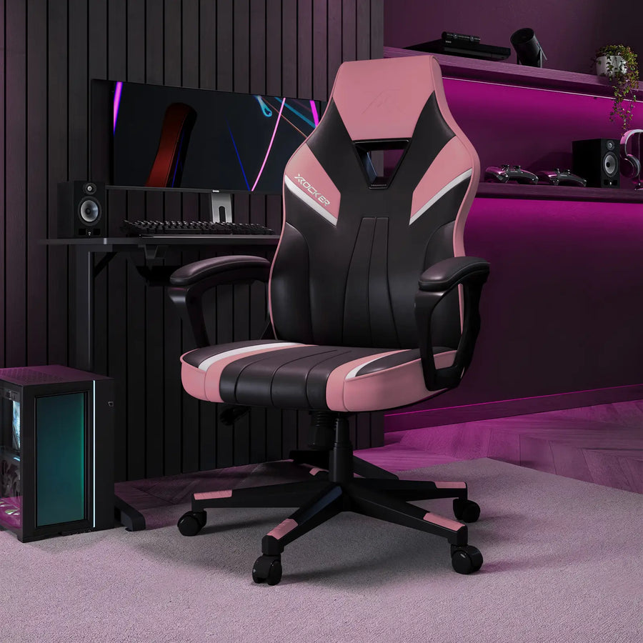 Pink Rocking Gaming Chair Tempest Ergonomic PC Office Gaming Chair - Pink