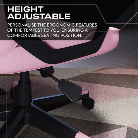 Tempest Ergonomic PC Office Gaming Chair - Grey / Pink