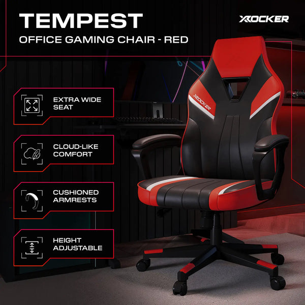 Tempest Ergonomic PC Office Gaming Chair - Red