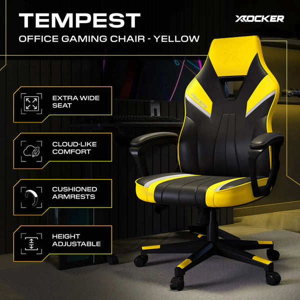 Tempest Ergonomic PC Office Gaming Chair - Yellow