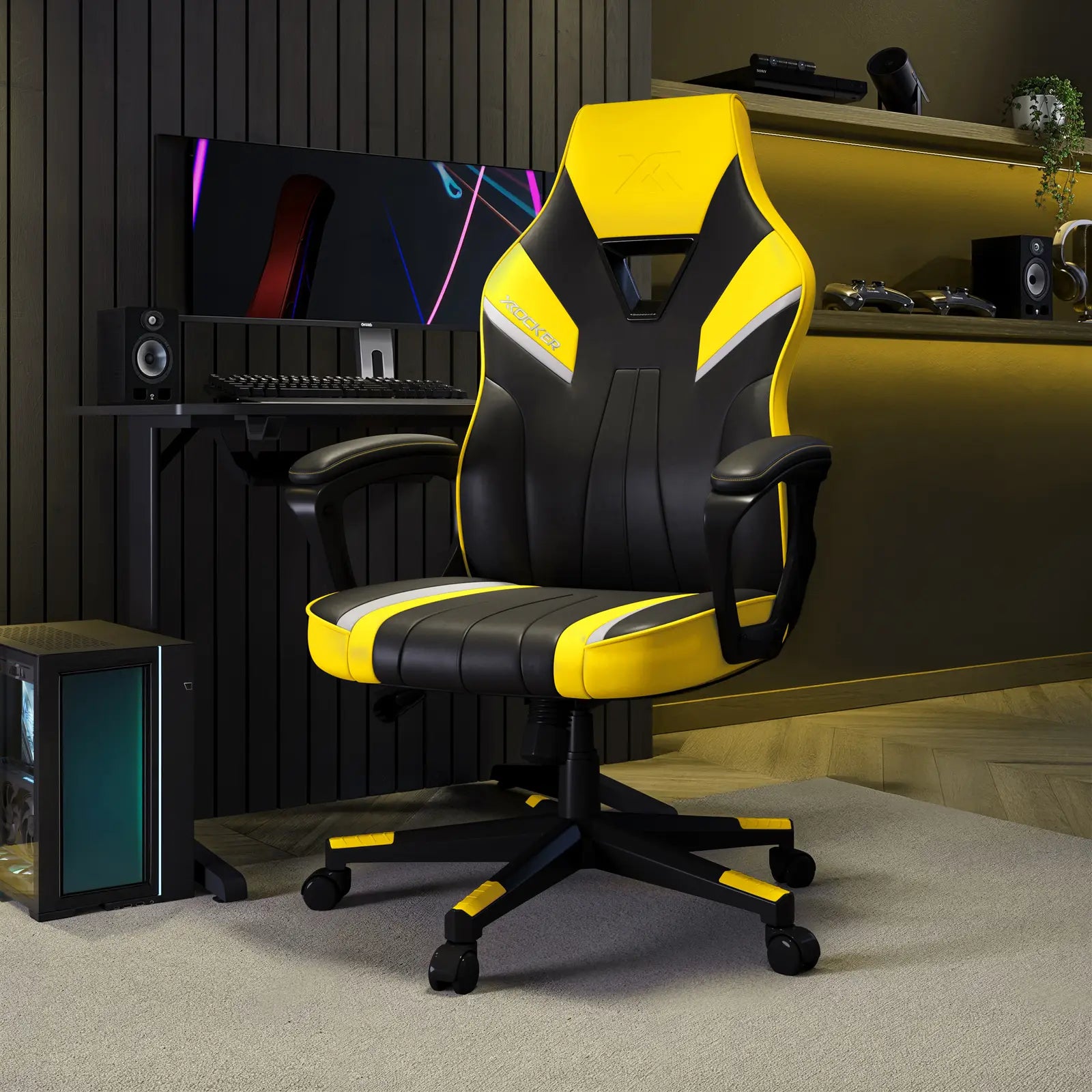 Tempest Ergonomic PC Office Gaming Chair - Yellow