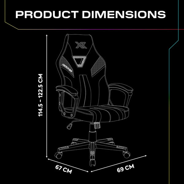 Tempest RGB Ergonomic PC Gaming Chair with LED Lights - Black