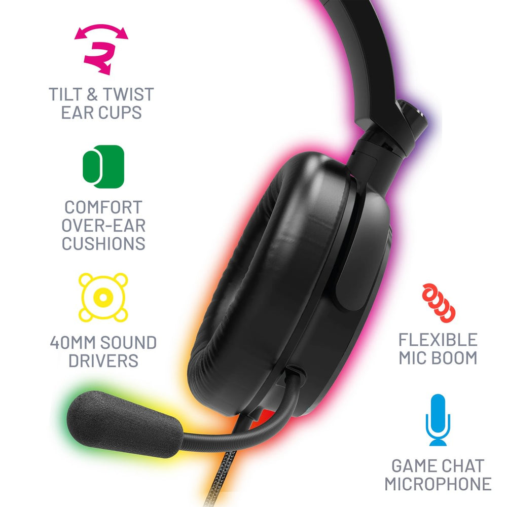 X Rocker C6-100LED Light Up RGB Gaming Headset for Consoles and PC