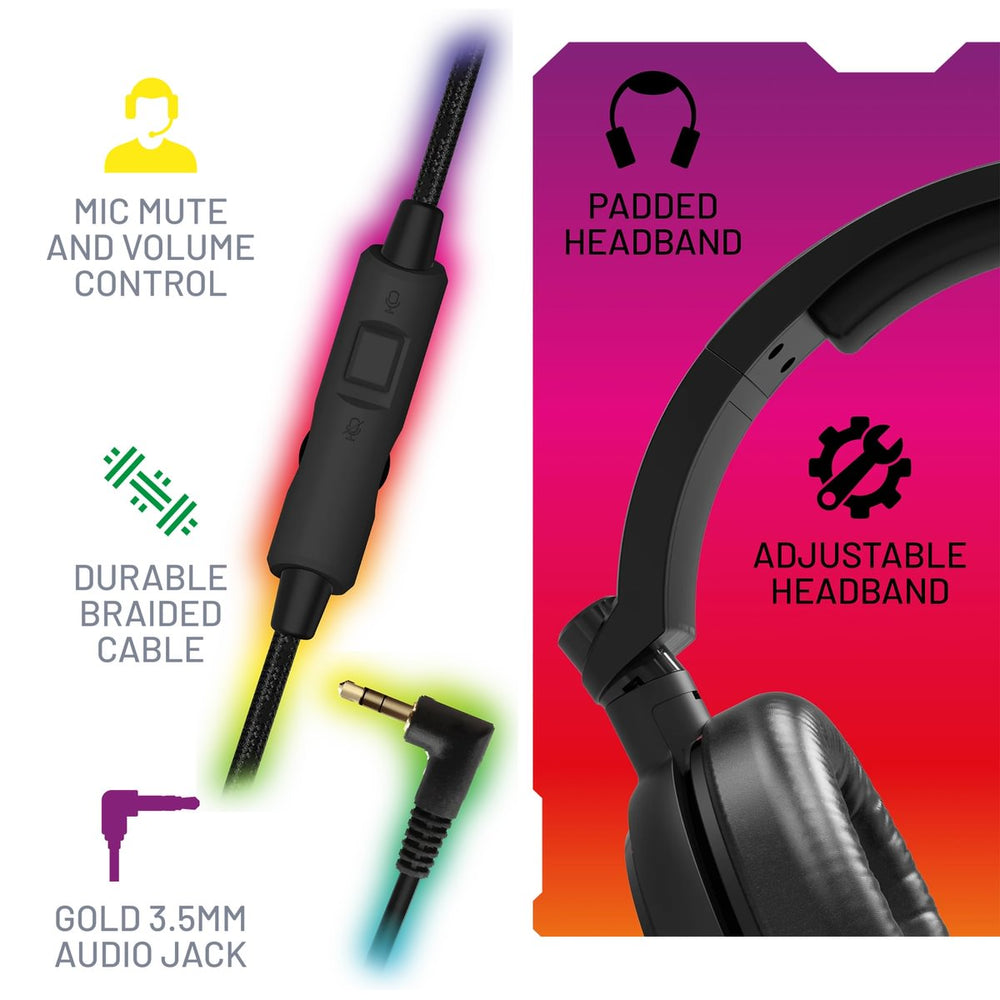 X Rocker C6-100LED Light Up RGB Gaming Headset for Consoles and PC