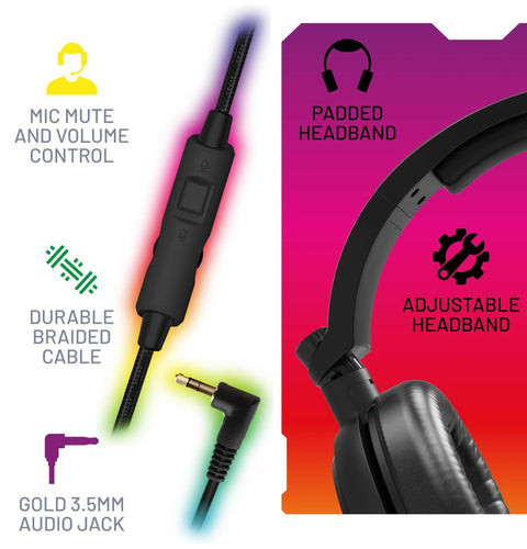 X Rocker C6-100LED Light Up RGB Gaming Headset for Consoles and PC