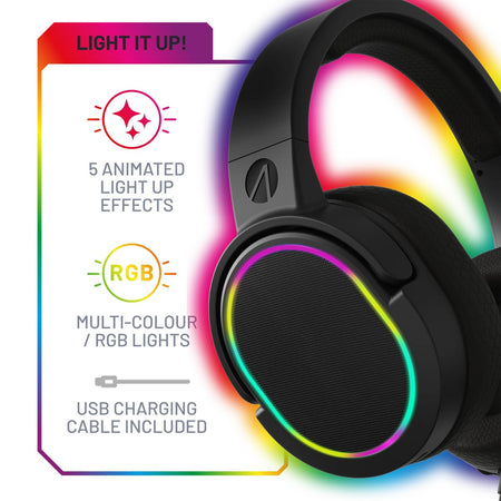 X Rocker Panther Premium Light Up RGB Gaming Headset for Consoles and PC