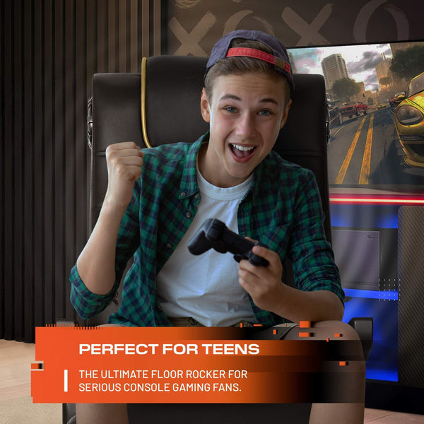 Person playing video games in a gaming chair with text 'Perfect for Teens' and Xbox branding.