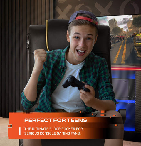 Person playing video games in a gaming chair with text 'Perfect for Teens' and Xbox branding.