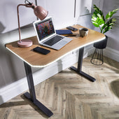 Oka Office Desk with LED Lights & Wireless Charging - Oak Effect