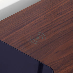 Oka Office Desk with LED Lights & Wireless Charging - Walnut Effect