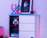 Carbon-Tek LED Chest of 3 Drawers - White RGB