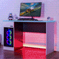Carbon-Tek 120cm LED Gaming Desk with Wireless Charging - White RGB
