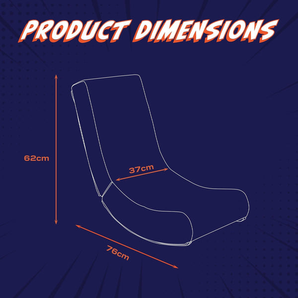 Outline of a chair with dimensions labeled on a dark blue background