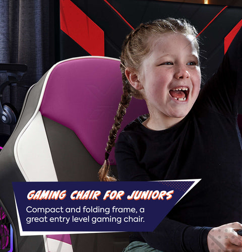 Shadow 2.0 Audio Floor Rocker Gaming Chair for Kids - Purple / Black