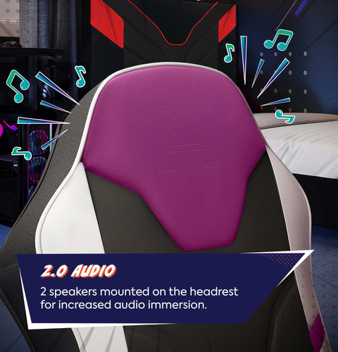 Shadow 2.0 Audio Floor Rocker Gaming Chair for Kids - Purple / Black