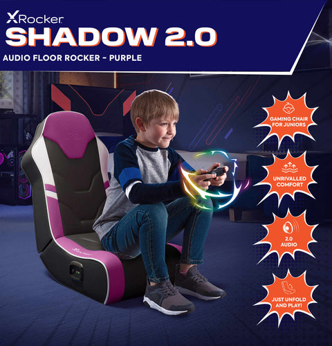 Shadow 2.0 Audio Floor Rocker Gaming Chair for Kids - Purple / Black