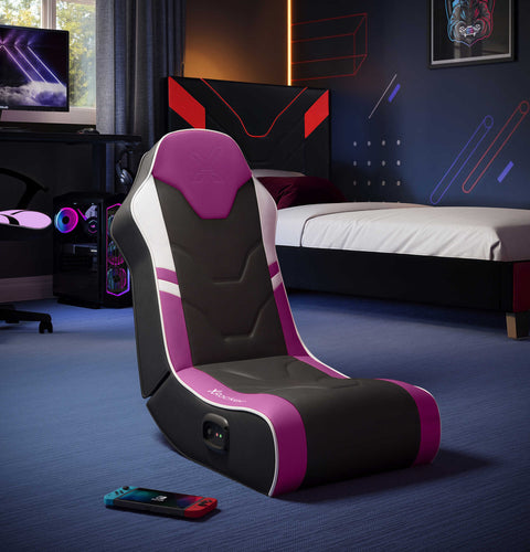 Shadow 2.0 Audio Floor Rocker Gaming Chair for Kids - Purple / Black